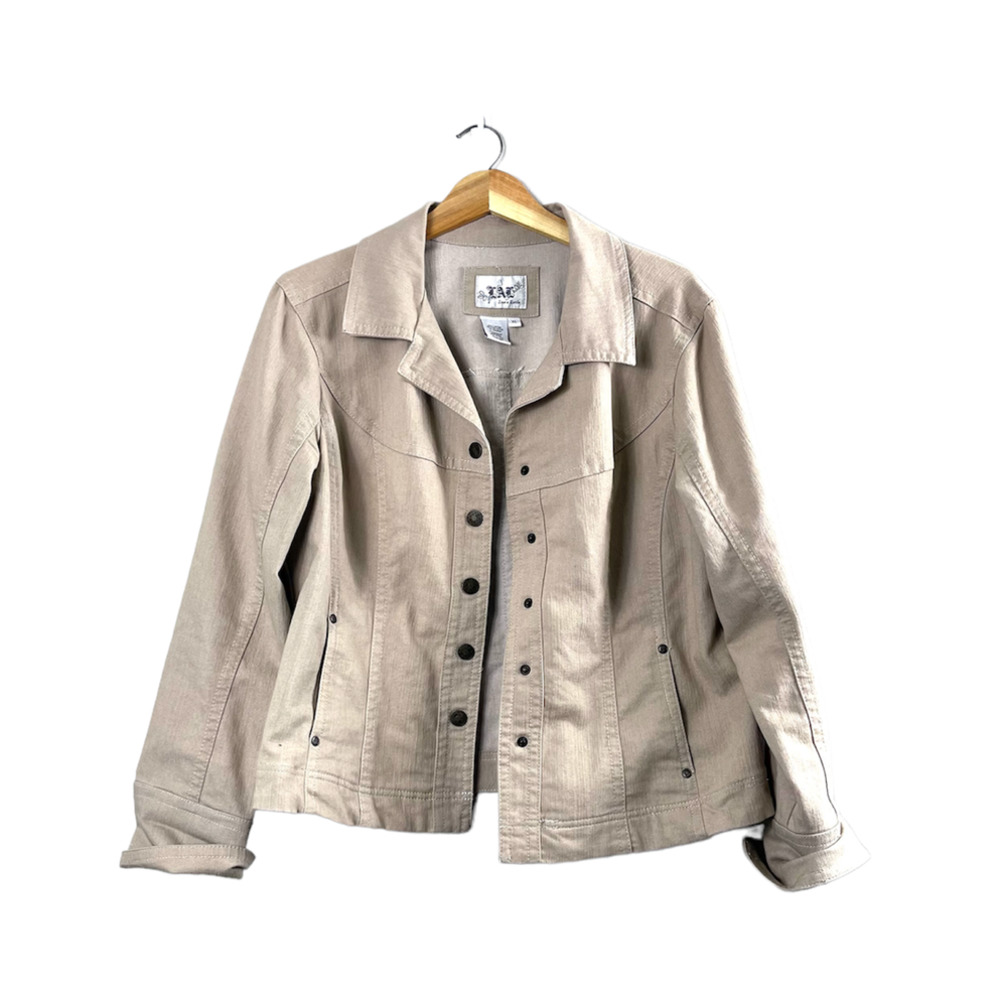 Khaki LAL Laugh A Little Button Up Jacket XL